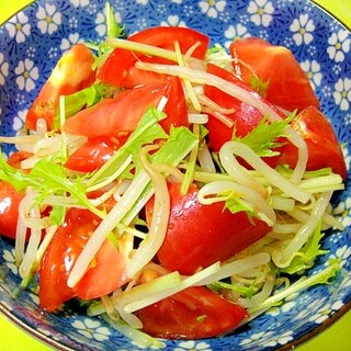 トマトともやし水菜のポン酢和え